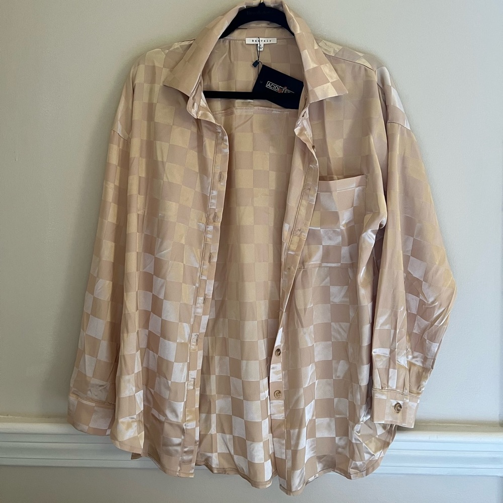 Checkered top button down